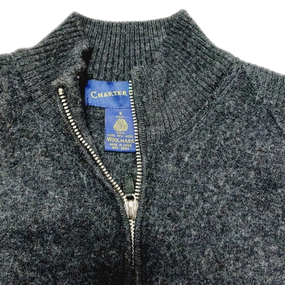 Charter Club Womens Charcoal Gray Full Zip 100% Pure New Wool Vest Sz S s - Picture 3 of 4